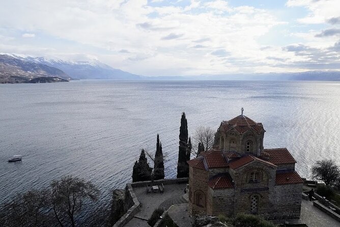 Day tour of Ohrid & St. Naum, N Macedonia from Tirana - St. Jovan Kaneo above the lake