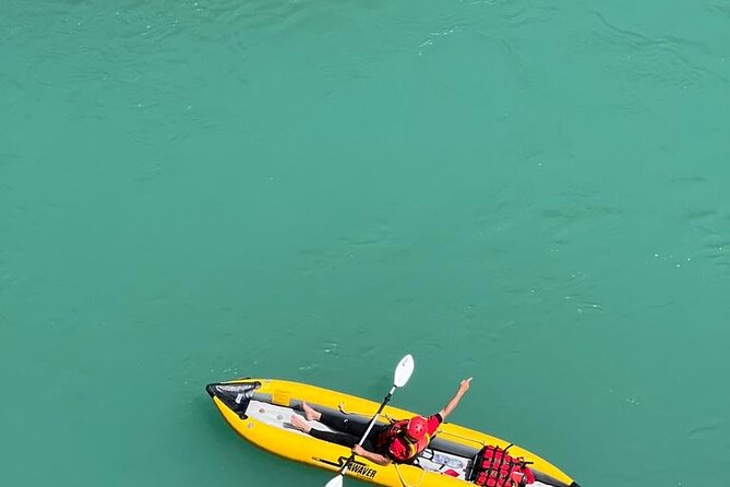 Kayaking in Vjosa River,Albania Kayak Permet,Gjirokaster (ARG) - The Blue Eye stop and its turquoise water