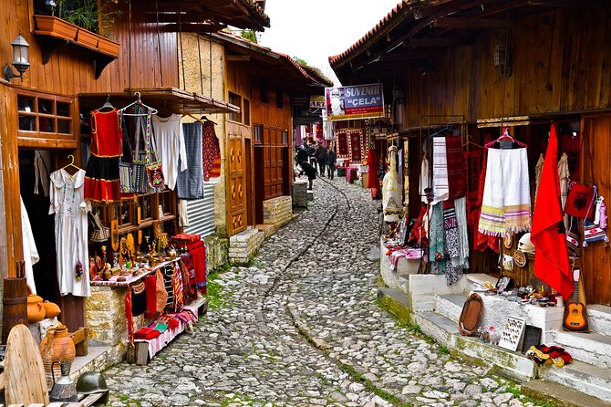 Kruja Castle ,Sari Salltik & Durrës fromTirana - Kruja Bazaar, a four-century-old shopping street