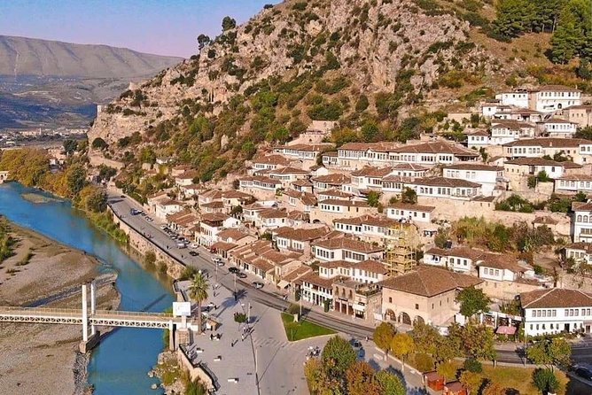 Private Tour. Berat UNESCO City, Optional Wine Tasting. Car & Driver included - Entering Berat Castle above the Osumi River