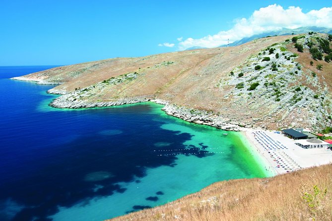 Riviera Tour Borsh-Qeparo-Himare-Porto Palermo-Vuno-Dhermi - Himara, old town above and new town by the sea
