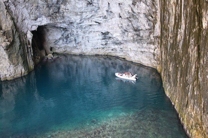 Snorkeling Experience Haxhi Aliu Cave & Ionian Cliffs - Cape of Tongue marks the move toward the Ionian shore
