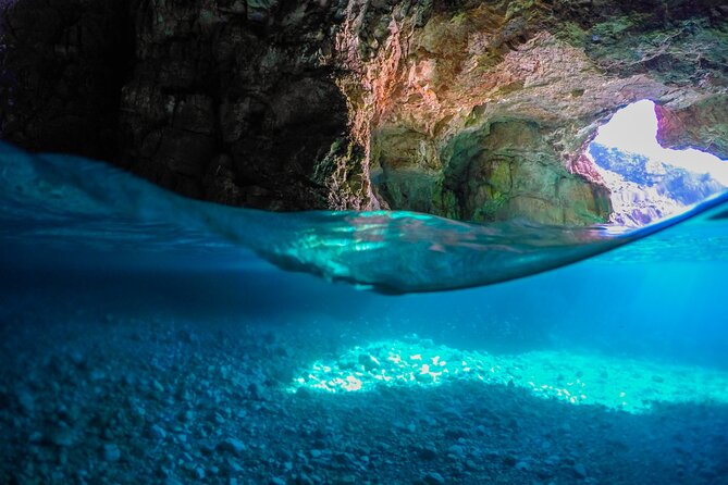 Clear turquoise water in a hidden cove on the Karaburun peninsula