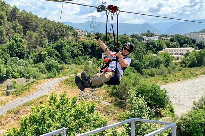 Tirana Zipline Adventure in Petrelë – Albania’s First Zipline - The 1,250-meter flight above Petrelë