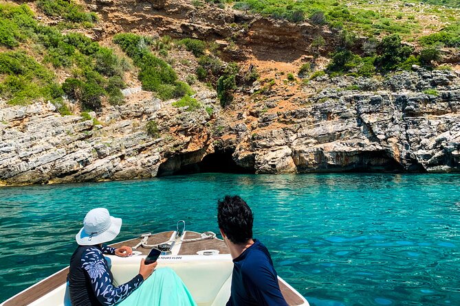 Vlore Private Boat Tour Blue Cave & Grama Bay Adventure - Inglezi Bay remains difficult to spot from shore