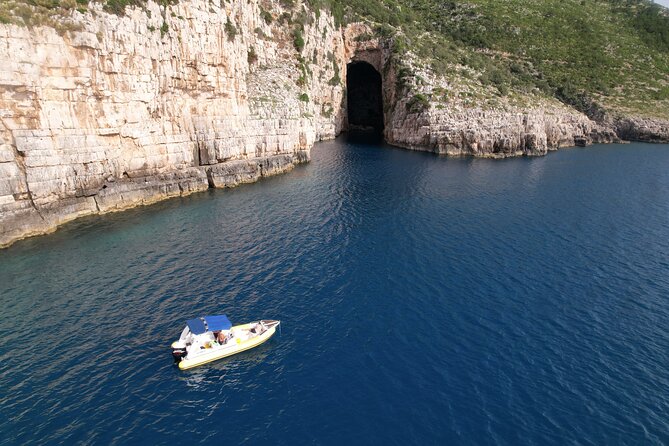 Vlore Speedboat Tour to Sazan Island & Haxhi Ali Cave - Haxhi Ali Cave and its short swimming stop