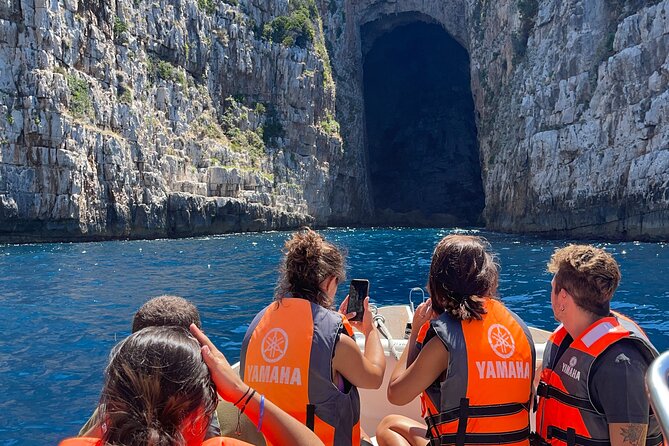 Vlore Speedboat Tour to Sazan Island & Haxhi Ali Cave - Karaburun’s limestone coast from the water