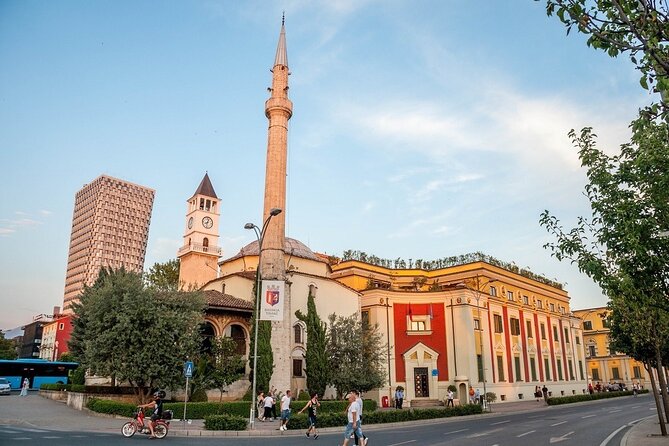 Walking tour of Tirana; History & Culture - Namazgah Mosque, the Pyramid, and Rinia Park